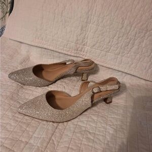 Elegant Glitter Slingback Heels